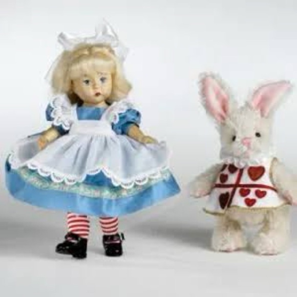 Madame Alexander Alice in Wonderland Blue and White Doll with Red Accents
